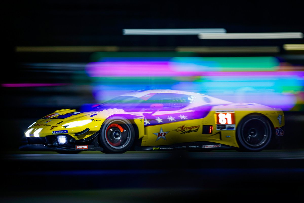 Lighting up the night! ✨💨

<a href="/DragonSpeedLLC/">DragonSpeed</a> | <a href="/risicomp/">Risi Competizione</a> | <a href="/FerrariRaces/">Ferrari Races</a>