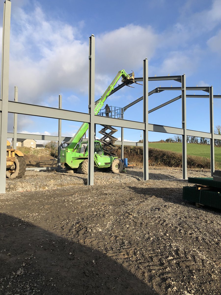 Culloville_GAA's tweet photo. 🔵⚪️ Club Development News 🔵⚪️

- Club gym is taking shape. 
- The boundary width to the bottom pitch has been extended. 
- ball stop posts and nets installed at the position of pitch extension 
- ball wall is now ready for fencing and court surface to be completed. https://t.co/z0Kon5N6U4