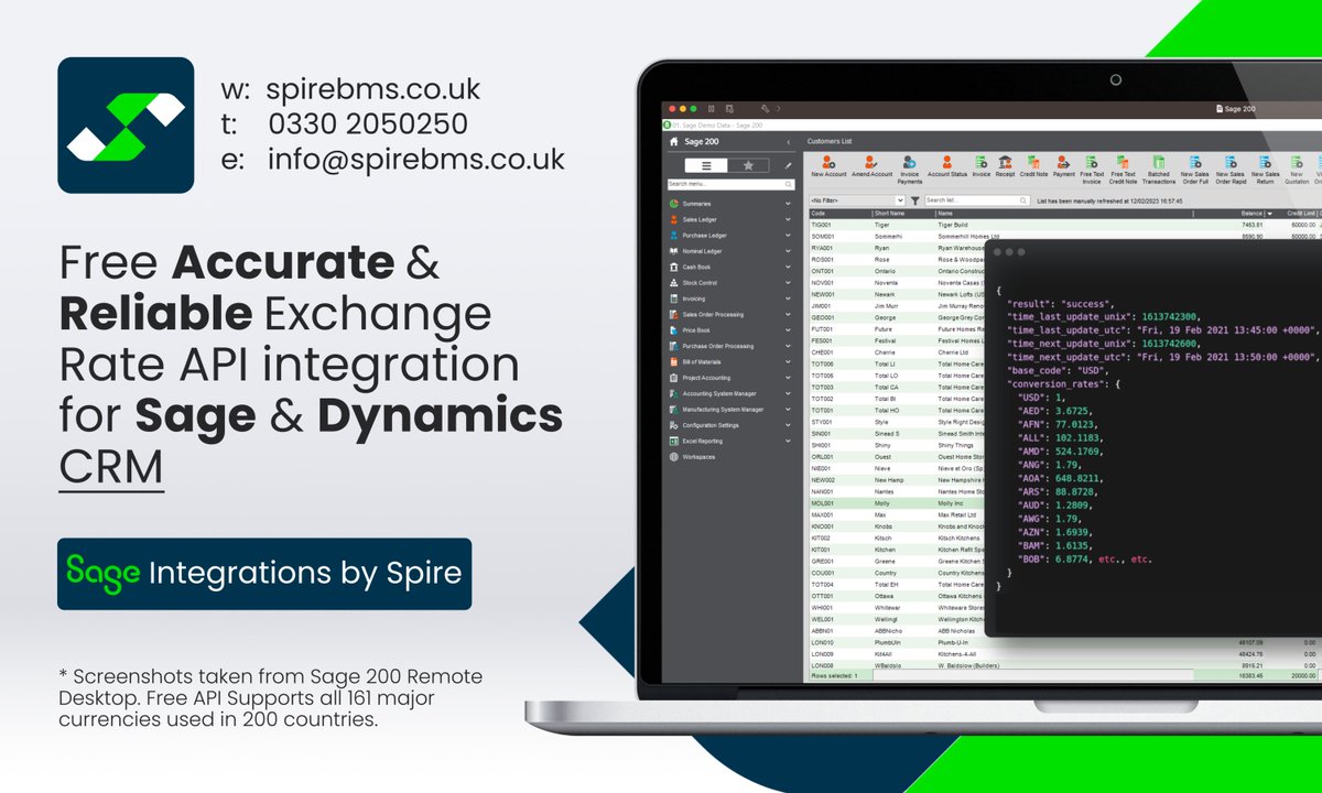 SpireBMS's tweet photo. Integrating a currency exchange rate API into your CRM and ERP system provides significant benefits by enabling accurate real-time currency conversion for international transactions, improving financial reporting and streamlining cross-border sales processes. https://t.co/D9zV88ruQm