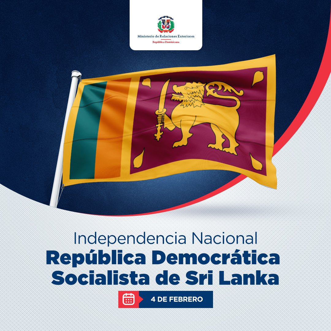 On the occasion of the 77th Independence Day of the Democratic Socialist Republic of Sri Lanka, our Mission wishes all Sri Lankan a Happy Independence Day! <a href="/SLinIndia/">Sri Lanka in India</a> <a href="/MFA_SriLanka/">MFA SriLanka 🇱🇰</a> <a href="/MFASriLanka/">Ministry Spokesperson</a>