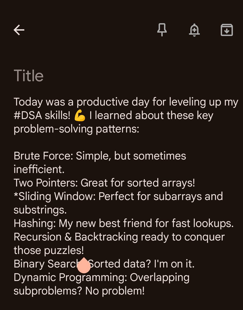 Vikrams49584401's tweet photo. Excited to put these into practice! #coding #problemsolving #algorithms #DataStructures https://t.co/cSqFeGpbK3