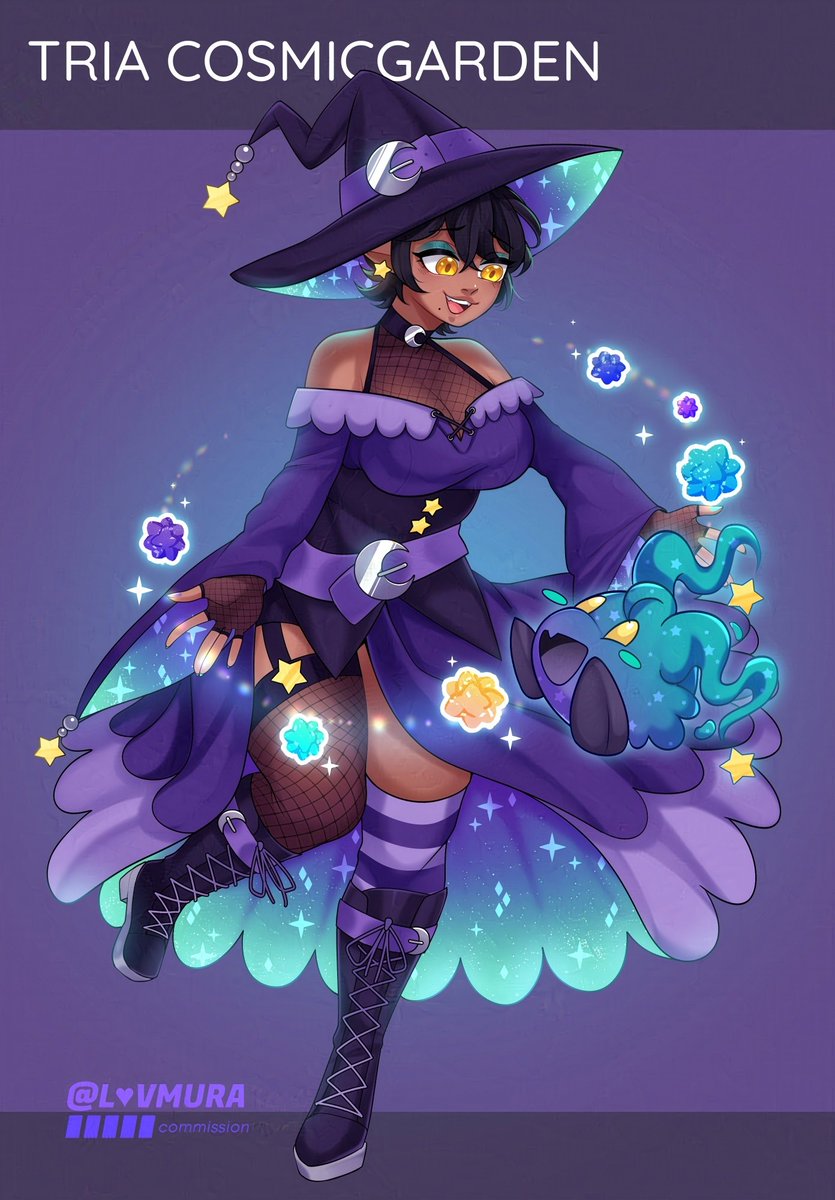 KishinShinobi's tweet image. BHM Day 4 is here along with one of my vtuber siblings, @TriaTweets! This Cosmic Witch is extremely sweet and one of the friendliest people I know! She offers a variety of goofy gaming streams and her space is a very happy while relaxing environment that's great to be a part of!