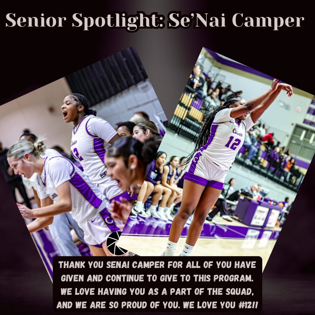 In honor of Senior Week, we will use today to honor our senior and all she has accomplished while at CHS. Shout out to our Senior Queen, Se’Nai Camper! Se’Nai, we are thankful to have you in this program, and we love you!💜🏀💛