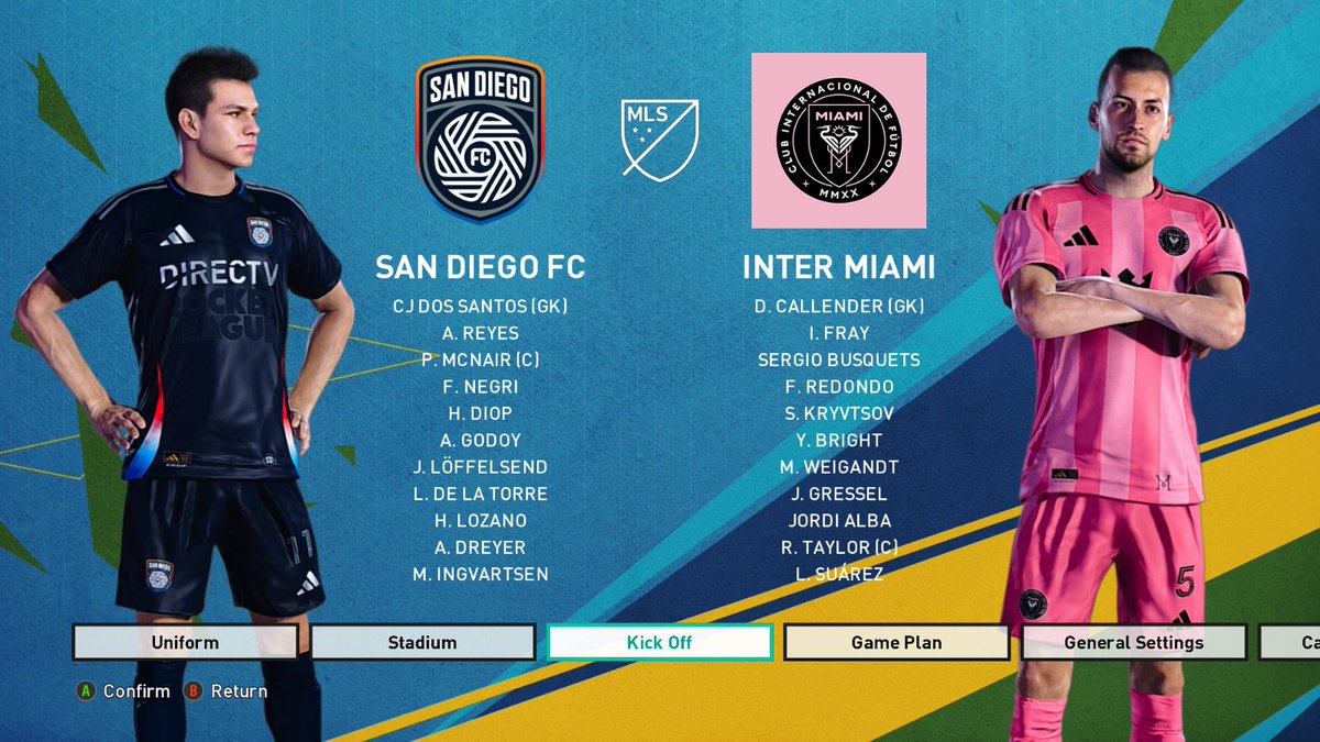 YModsPES's tweet photo. #PES2021 #YMPatch
🚨San Diego FC is added to MLS 2025 🇺🇸

Credits:
- Kits: leakedfootball.shirts, Kit Man Cal (Adidas 2024 GK Template)
- Font Number: Hawke

#eFootballPES2021 #eFootball #PESPatch #PESMod #MLS https://t.co/HW7M3MhuLb
