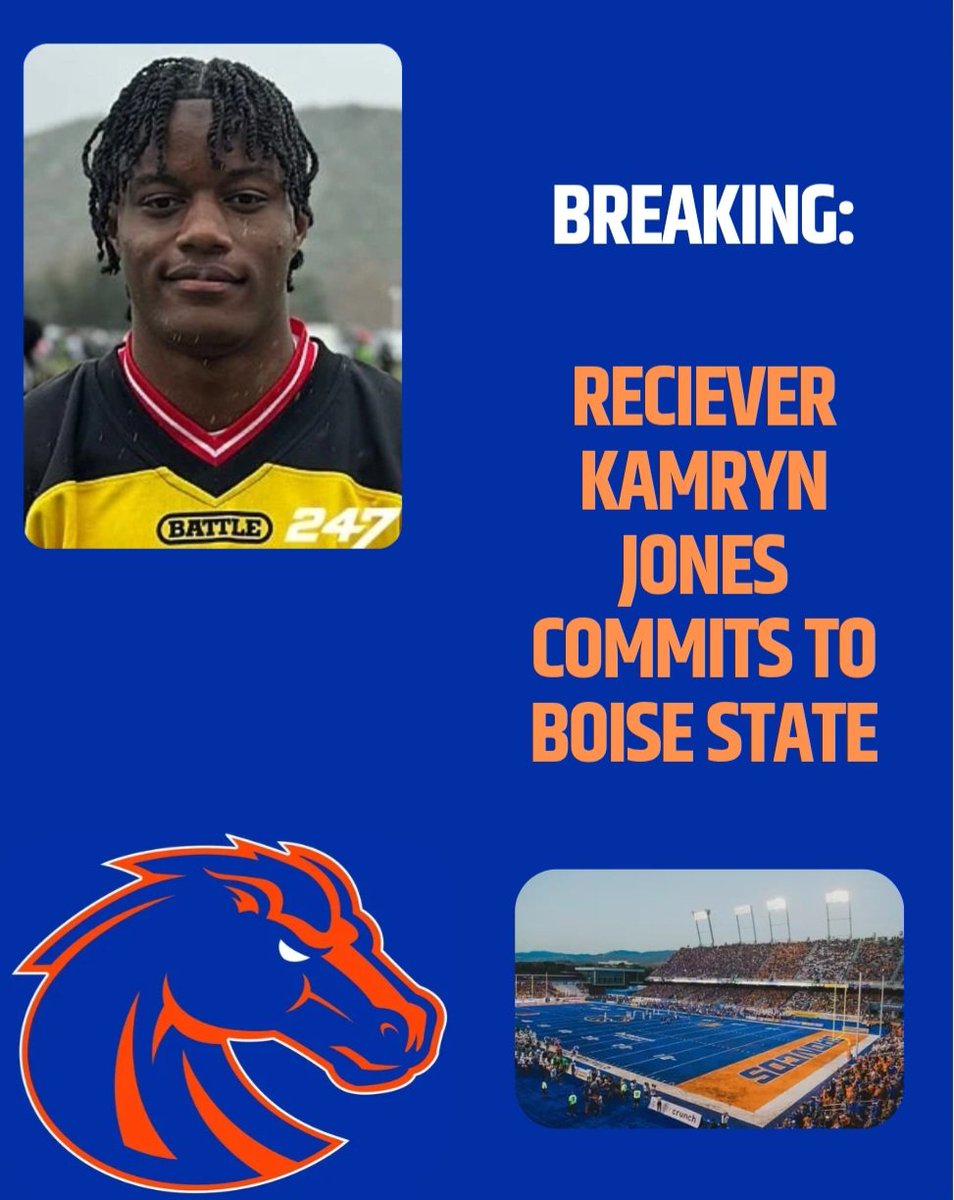 BREAKING: 

Wide Receiver Kamryn Jones has committed to #BoiseState