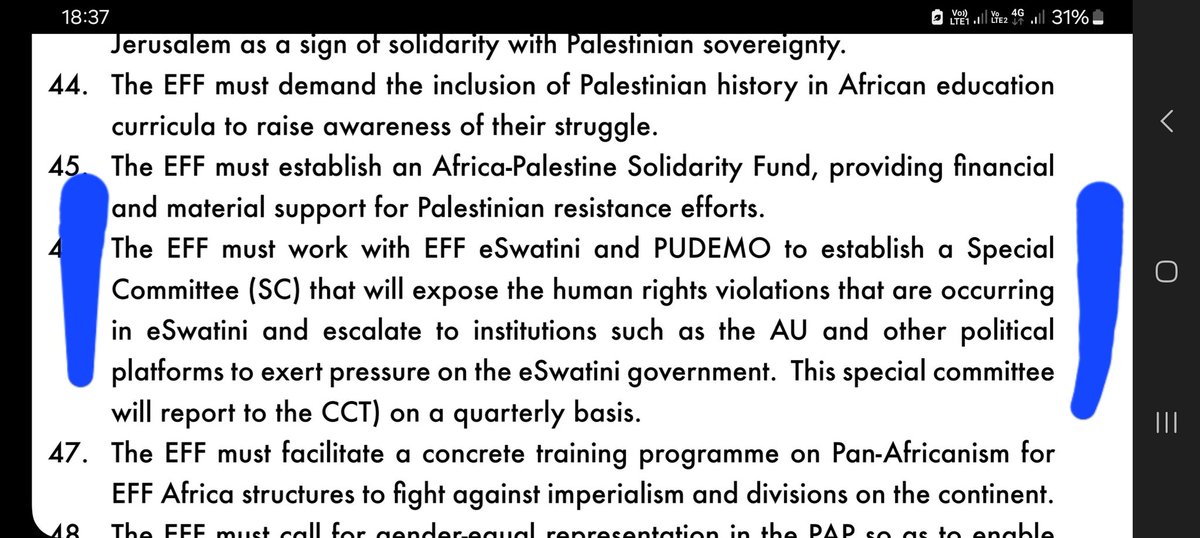 The feasible resolutions from the 3rd NPA of the <a href="/EFFSouthAfrica/">Economic Freedom Fighters</a> in relation to the Swazi struggle is much appreciated.
