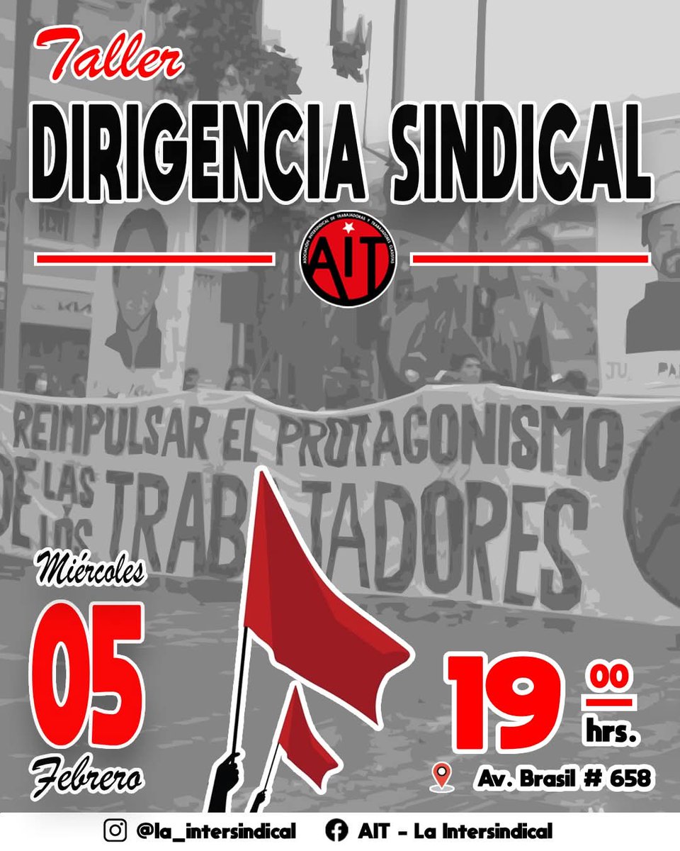 InquietandoM's tweet photo. INVITACIÓN AL TALLER DE DIRIGENCIA SINDICAL

Les compartimos el taller impartido por los/as compas de @AIntersindical

Para este miércoles 05 a partir de las 19:00 hrs, nos invitan a aprender del sindicalismo desde una perspectiva clasista y combativa, gracias a la AIT https://t.co/uBoRnfJqQX