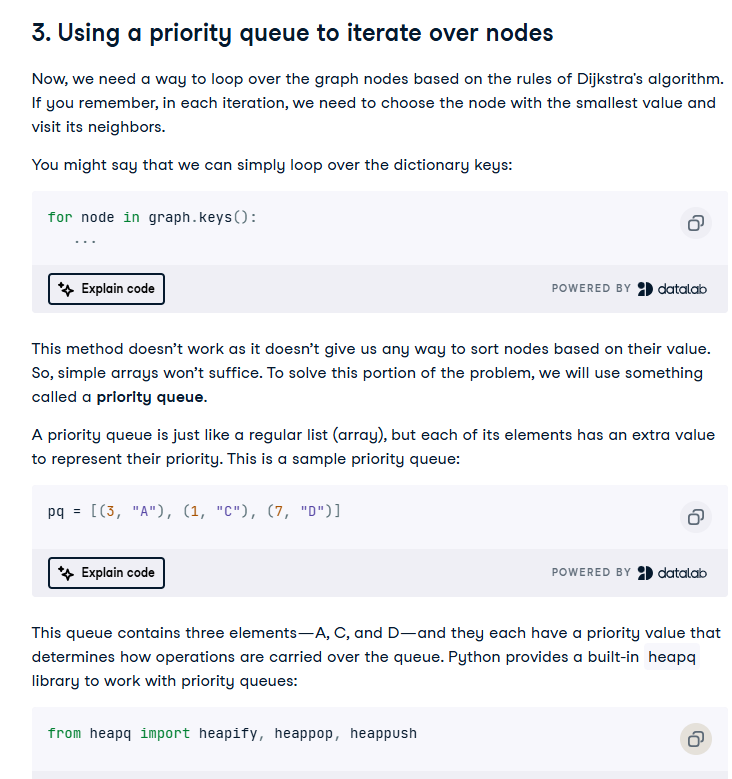 tishamdr's tweet photo. Day 28 of #COESISKnowledgeQuest

Today I started learning the implementation of Dijkstra's algorithm, how to create dictionaries for nodes and vertices, add edges, initialize shortest distances, and use the heapq library for priority queues.

#30daysoflearning #COESIS
@coesisnp https://t.co/VqlMwfShL1
