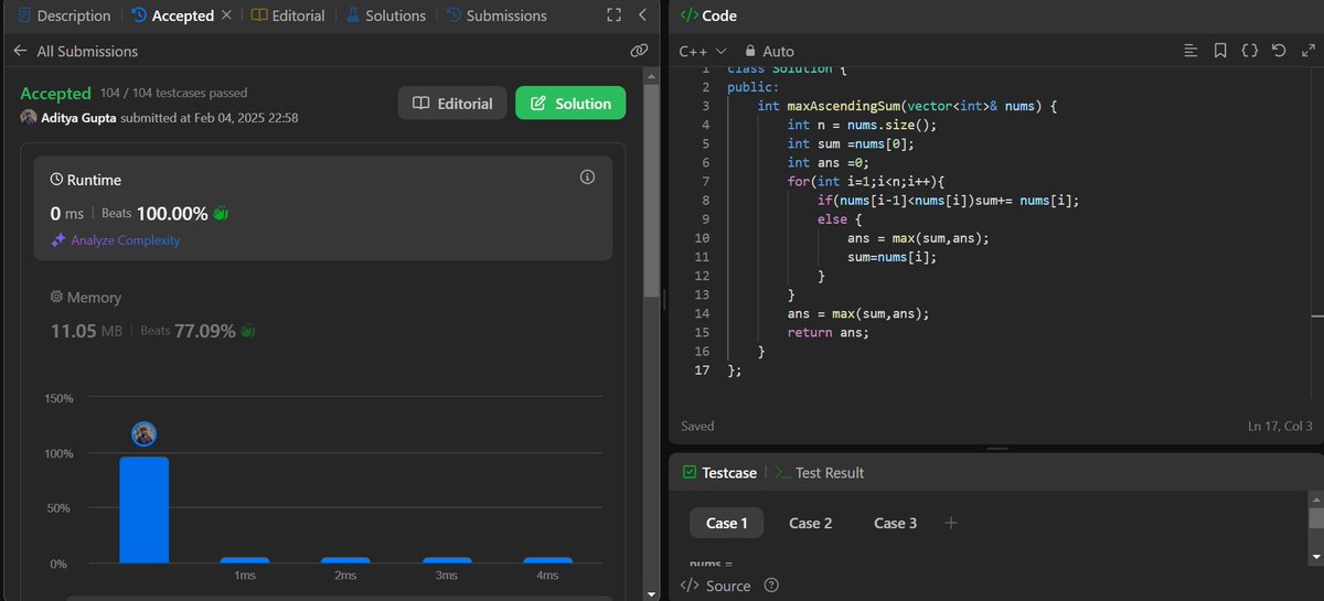 Adikashyap2004's tweet photo. #day229 of #100daysofcode
#potd done on @LeetCode
See ya at #day230
#coder #programmer #work #DSA
#cosistency #discipline #work #DSA
#letsconnect #tryingtodobetter https://t.co/6SX9Ub3CXy