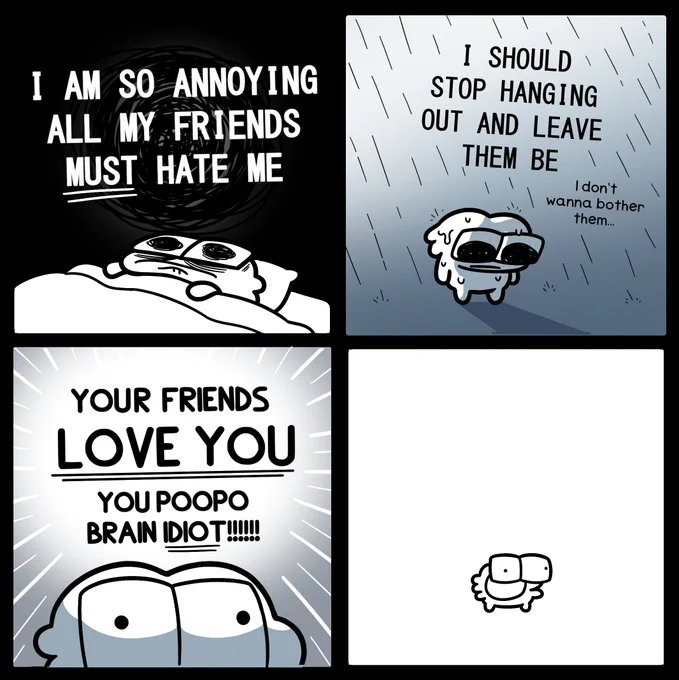 when your brain suddenly stops gaslighting you 