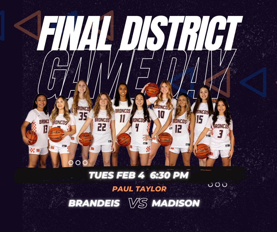 Last District game of the season! Come out and support us! 
Paul Taylor 
6:30