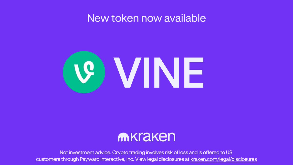 🔊 $VINE @rus is now available for trading on Kraken! ✔️ Deposits and  withdrawals are enabled 🎉 Trading is now live! Trade here ⤵️  https://t.co/X1iaeszrjb *Geographic restrictions apply