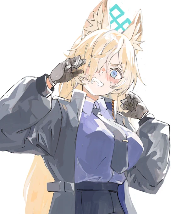 絵チャの産物、ブルアカのカンナ。多分、一部の先生に頬をペロられてる。…公安に近い組織のボスの頬をペロるって大分アレだな… 