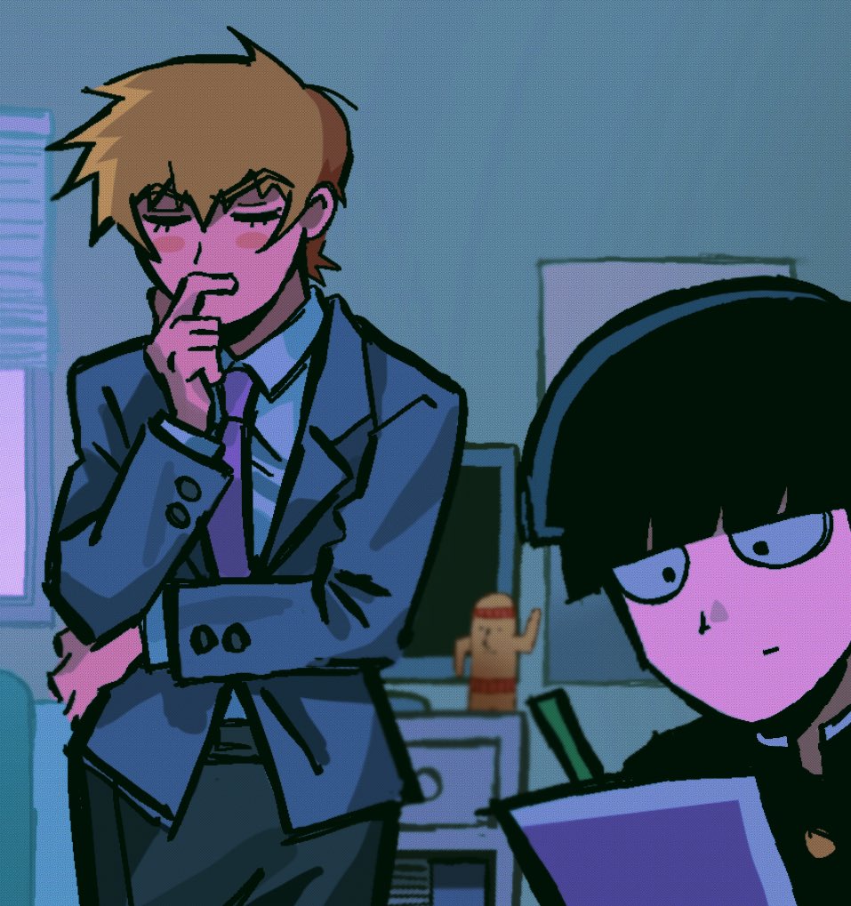 closetchewing's tweet image. just a girl and her disciple idk him I think his name is mob or something