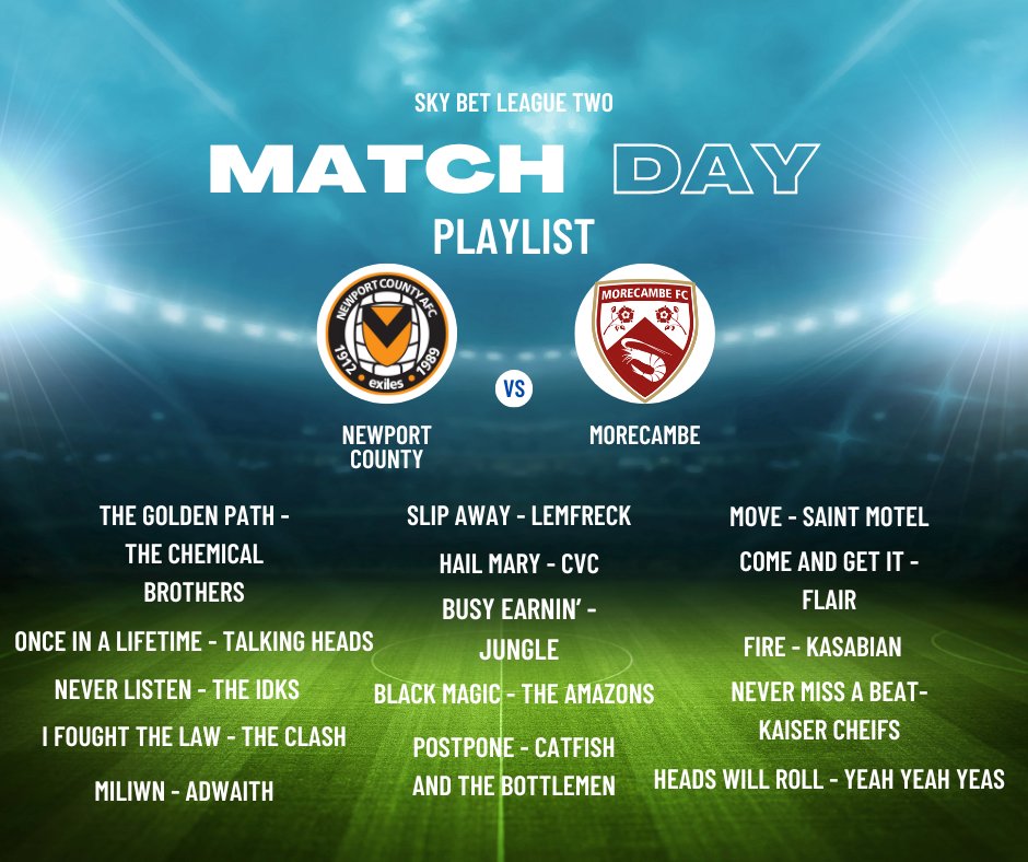 Absolutely county (@absolutecounty) on Twitter photo A second #matchdayplaylist in 3 days but this feels it has much more riding on it tonight. 
Following the headliner announcement from Newport Music Trail I've gone with a strong trio of Lemfreck, CVC and Adwaith. 
Also have some great tunes from The IDK's and Flair.
#NCAFC A second #matchdayplaylist in 3 days but this feels it has much more riding on it tonight. 
Following the headliner announcement from Newport Music Trail I've gone with a strong trio of Lemfreck, CVC and Adwaith. 
Also have some great tunes from The IDK's and Flair.
#NCAFC