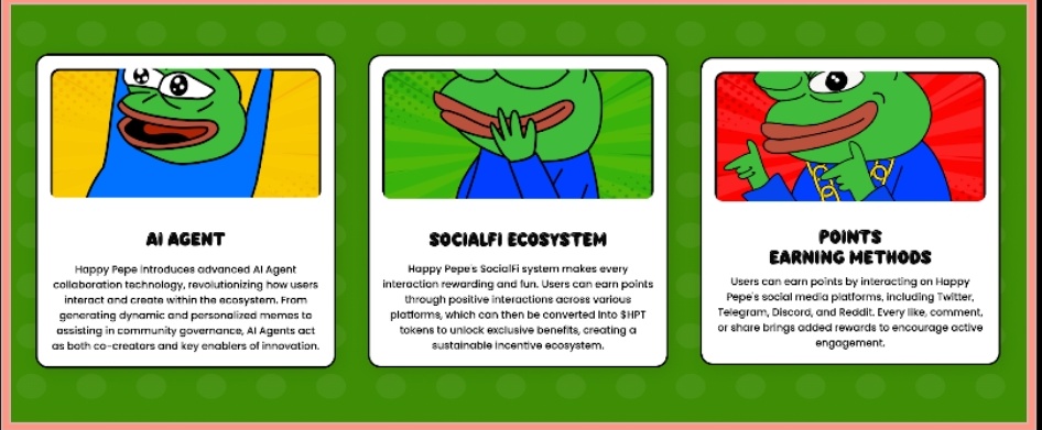 Mandella_67's tweet photo. First-ever Emotion Mining System!
⭐AI-driven community economy  ⭐Super strong project background
This is NOT your average Pepe coin — this is a revolution!
@HappyPEPECoin_ is the real heir to the PEPE legacy.
Web3 + AI + Meme = HappyPEPE! Don’t wait for the rocket to launch https://t.co/2lvBv3glQL