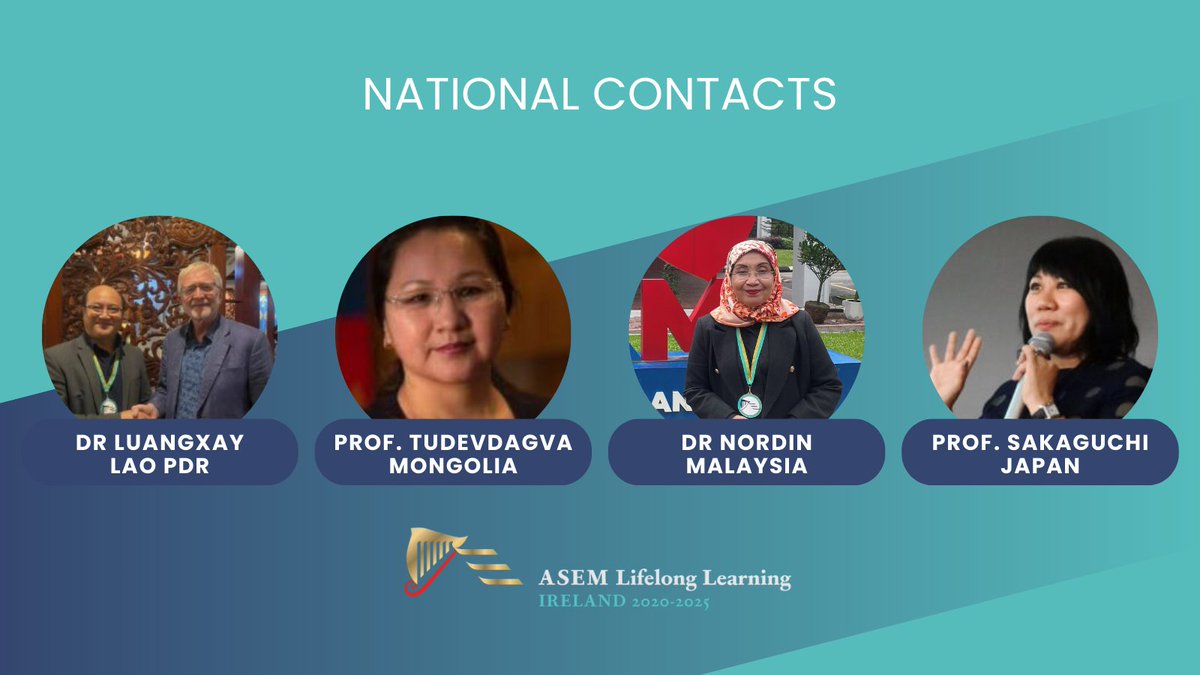 We’re pleased to introduce four National Contacts who will support the Hub’s mission of advancing lifelong learning across #Asia and #Europe. Their expertise and dedication will strengthen collaboration and research in this vital field.

#ASEM #LifelongLearning #Collaboration