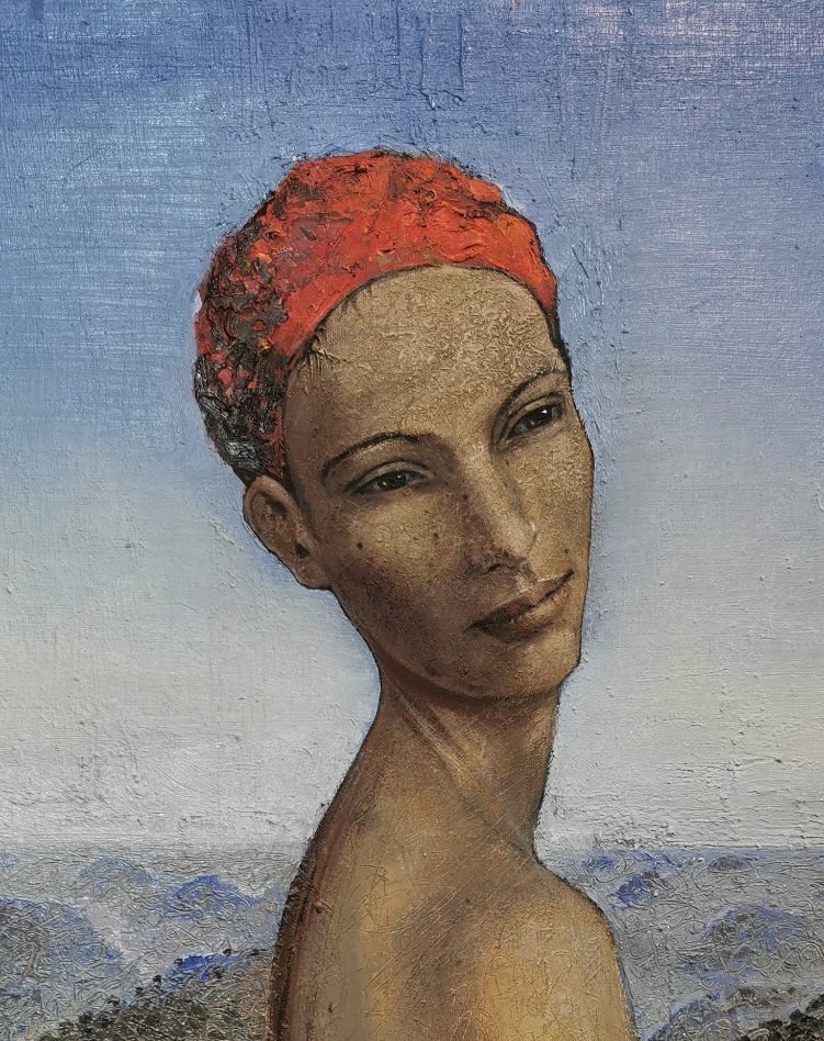 brahimachir's tweet photo. Sorriso minimo. Oil on convas cm 70x50 (achir) https://t.co/j4umdunW2i