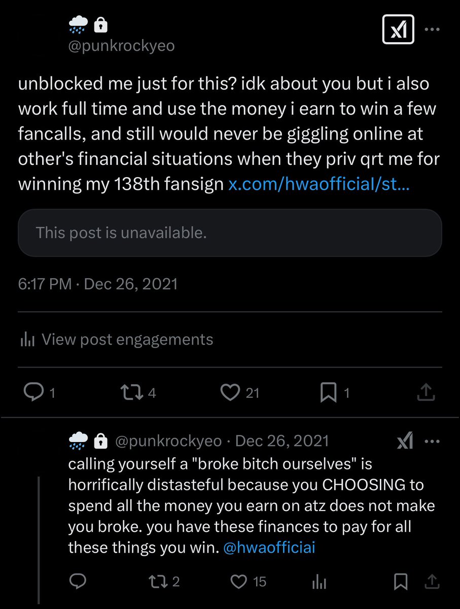 yeolyah's tweet photo. nahi and her group of friends have been classist since day 1 they made my life fucking hell on here for calling them out on it https://t.co/AS1y6AhIVN