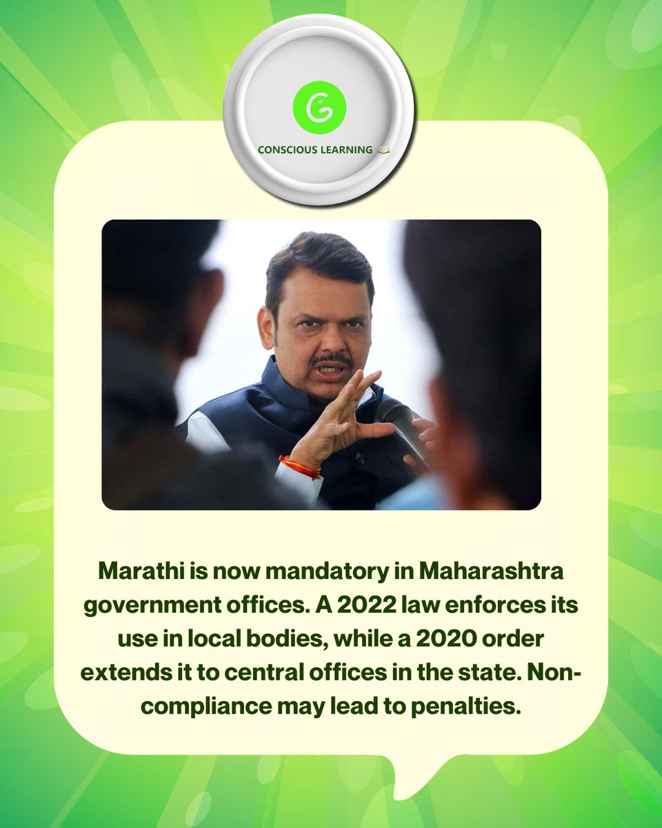 consciouslearn's tweet image. Marathi is now mandatory in Maharastra government office #instagood #consciouslearning #education #india #instadaily #maharashtra #MarathiNews