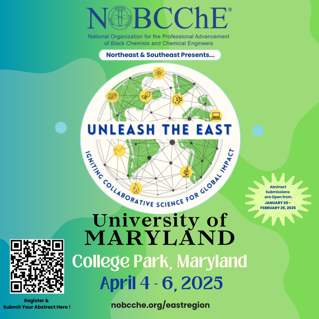 Submit an abstract for the Northeast/Southeast Regional <a href="/NOBCChE/">NOBCChE Official</a> conference!! Come Unleash the East and Ignite Collaborative Science for Global Impact! 
Nobcche.org/eastregion