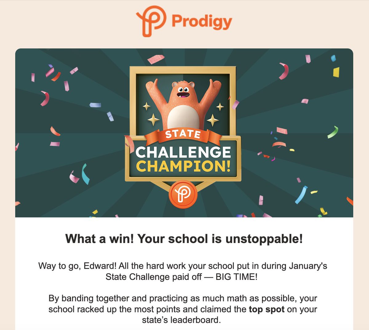 Mr. Courtney (@mrcourtneyny) on Twitter photo Congratulations East School on our HUGE victory during January’s State Challenge hosted by <a href="/ProdigyGame/">Prodigy Education</a>! 🔢 We are on our way to the top of the leaderboard for this month’s challenge AND are we excited for the Prodigy National Cup! 🏆 <a href="/24Kath/">Kathy Connolly</a> <a href="/CZawatson/">Cristine Zawatson</a> <a href="/jengallagherlb/">Jennifer Gallagher</a> Congratulations East School on our HUGE victory during January’s State Challenge hosted by <a href="/ProdigyGame/">Prodigy Education</a>! 🔢 We are on our way to the top of the leaderboard for this month’s challenge AND are we excited for the Prodigy National Cup! 🏆 <a href="/24Kath/">Kathy Connolly</a> <a href="/CZawatson/">Cristine Zawatson</a> <a href="/jengallagherlb/">Jennifer Gallagher</a>