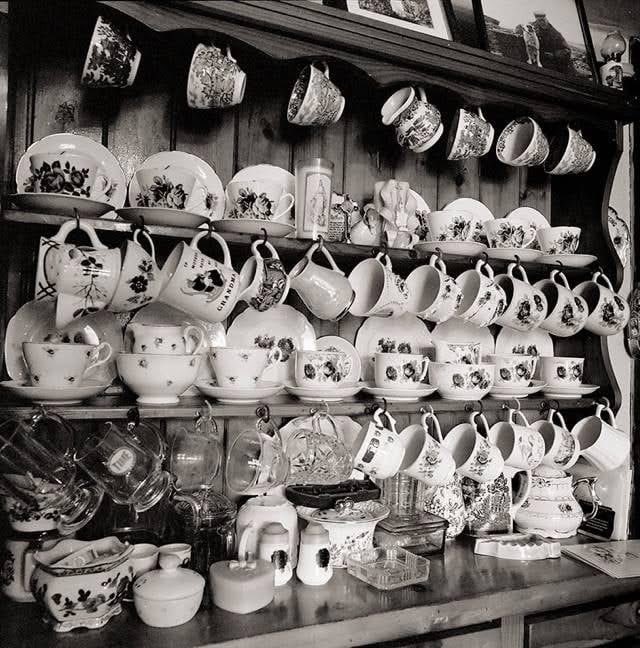 Mary Griffin's dresser filled with shiny delph. Your best cups, milk jugs and plates was a very familiar sight in a traditional thatched cottage and was a sight to behold to any visitor. Taken on Inis Oírr, Aran Islands, Co. Galway, Ireland.

© Photo Josef Tornick