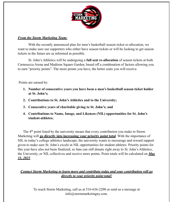 StormMarketing4's tweet photo. An important announcement from the Storm Marketing Team…learn more about how your contribution can make even more of an impact below. 

Contribute today! #WeAreNewYorksTeam #WeAreStJohns #NewYorkStateOfGrind #RedStorm #SJUBB https://t.co/jS1cr74knm