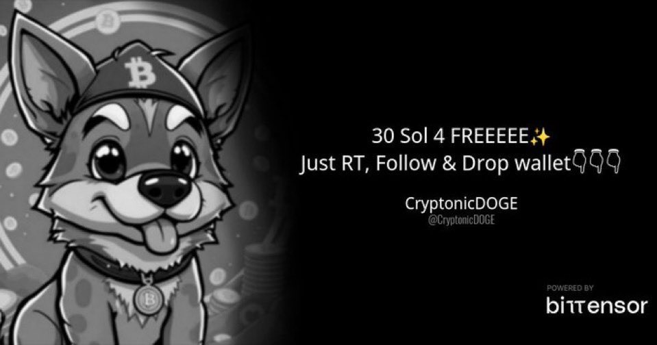 Another one 💰

30 $Sol for FREEEE✨
Just RT, Follow &amp; Drop wallet👇👇👇