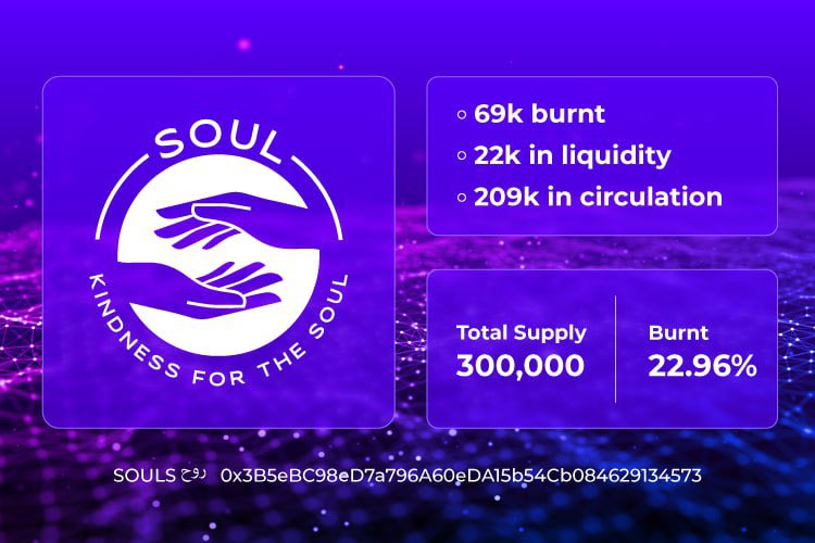 $SOULS the only currency to buy $KINDS on pulse-chain.

All burnt tokens were bought from market.