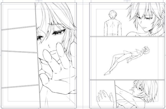 線画ペン入れ終わった～
来週から仕上げ～～ 