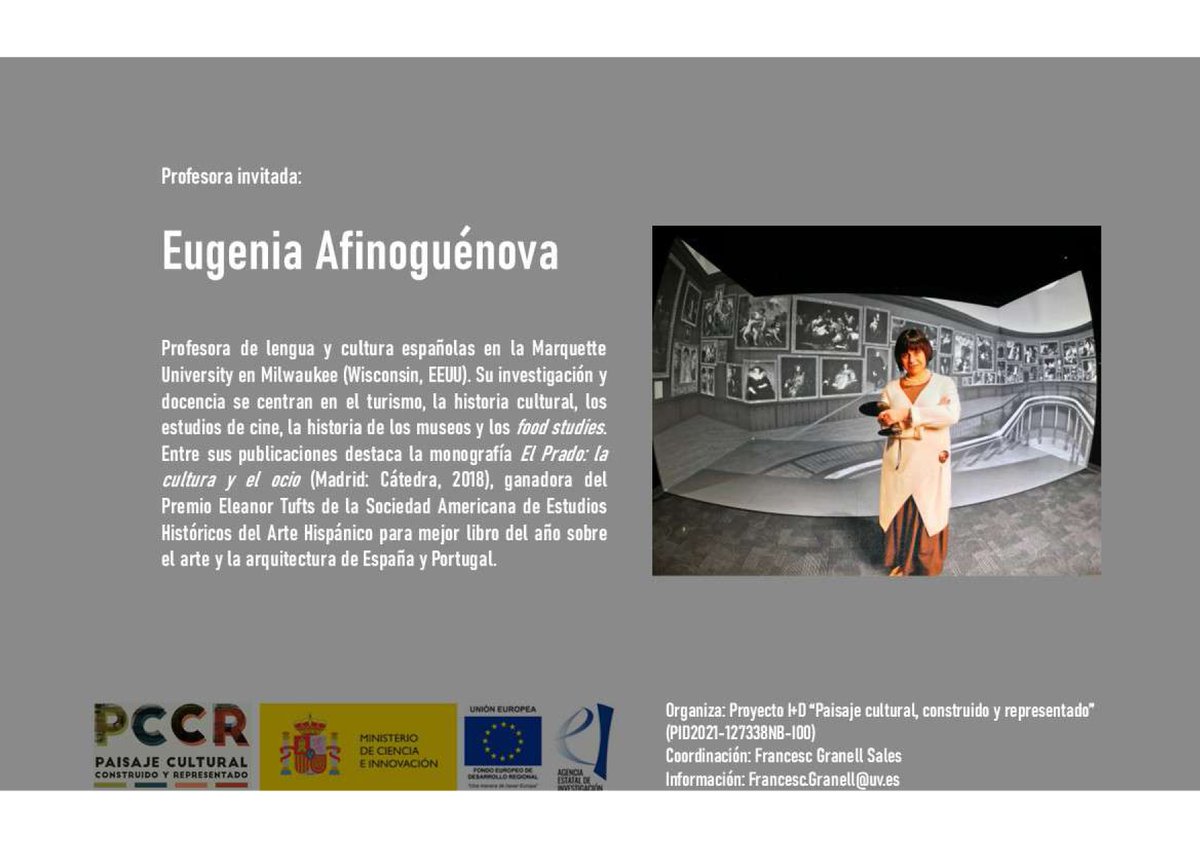 Paisaje cultural, construido y representado (@paisajecultuv) on Twitter photo El 27 de febrero celebraremos el IV Workshop "Disertaciones sobre el paisaje cultural construido y representado". En él intervendrán investigadores/as del proyecto, pero también contaremos con las aportaciones de Eugenia Afinoguénova, de <a href="/MarquetteU/">Marquette University</a>. ¡Os esperamos! +info ⬇️ El 27 de febrero celebraremos el IV Workshop "Disertaciones sobre el paisaje cultural construido y representado". En él intervendrán investigadores/as del proyecto, pero también contaremos con las aportaciones de Eugenia Afinoguénova, de <a href="/MarquetteU/">Marquette University</a>. ¡Os esperamos! +info ⬇️