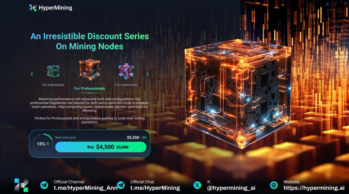 hypermining_ai's tweet image. HyperMining – GPU Power, Breakthrough Profit!  🛍

HyperMining officially launches a special promotion for investors with an irresistible discount series on mining node purchases. This is a golden opportunity to harness GPU power at a discounted price and maximize future profits!…