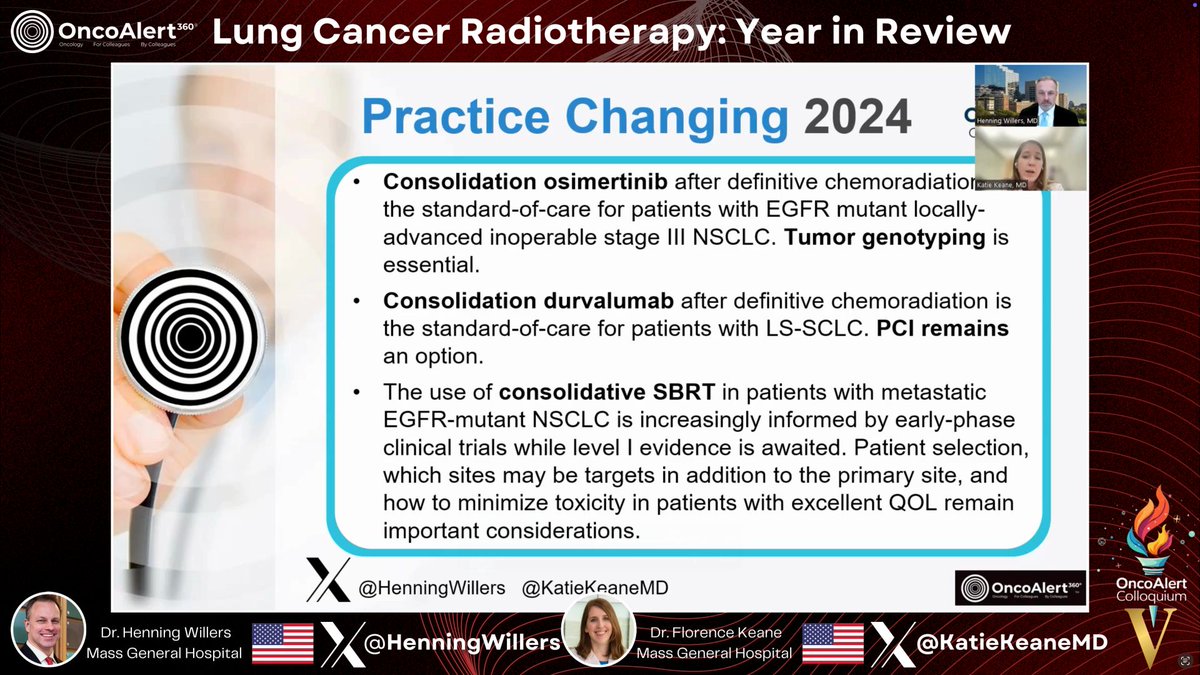 OncoAlert (@oncoalert) on Twitter photo Day Two #OncoAlertColloquium 🚨REGISTER for FREE HERE👉 buff.ly/4hxLWZQ <a href="/HenningWillers/">Henning Willers, MD, FASTRO</a> & <a href="/KatieKeaneMD/">Katie Keane</a> 🇺🇸 of <a href="/MGHCancerCenter/">Mass General Cancer Center</a> Covering #LungCancer 🫁 Radiotherapy: Year in Review REGISTER NOW for a Live chat with Drs. Keane and Willers
Consolidation osimertinib Day Two #OncoAlertColloquium 🚨REGISTER for FREE HERE👉 buff.ly/4hxLWZQ <a href="/HenningWillers/">Henning Willers, MD, FASTRO</a> & <a href="/KatieKeaneMD/">Katie Keane</a> 🇺🇸 of <a href="/MGHCancerCenter/">Mass General Cancer Center</a> Covering #LungCancer 🫁 Radiotherapy: Year in Review REGISTER NOW for a Live chat with Drs. Keane and Willers
Consolidation osimertinib