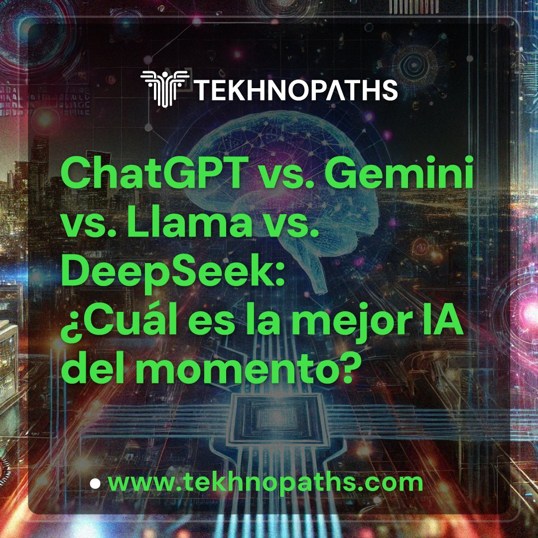 tekhnopaths's tweet photo. ChatGPT, Gemini, Llama o DeepSeek… ¿Cuál es la mejor IA del momento? Descubre la comparativa completa aquí: https://t.co/BuV7sNgdbE
#InteligenciaArtificial #ChatGPT #Gemini #Llama #DeepSeek #FuturoDigital #AI #artificialintelligence https://t.co/p4C9uSB95d