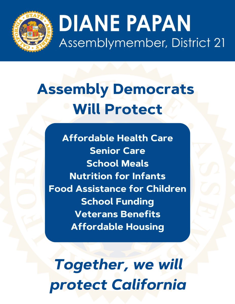 Yesterday, the State Legislature approved funding to protect all Californians from actions and potential actions of the federal government. We will defend our interests and ensure that vital resources Californians are entitled to and deserve continue to return to our communities.