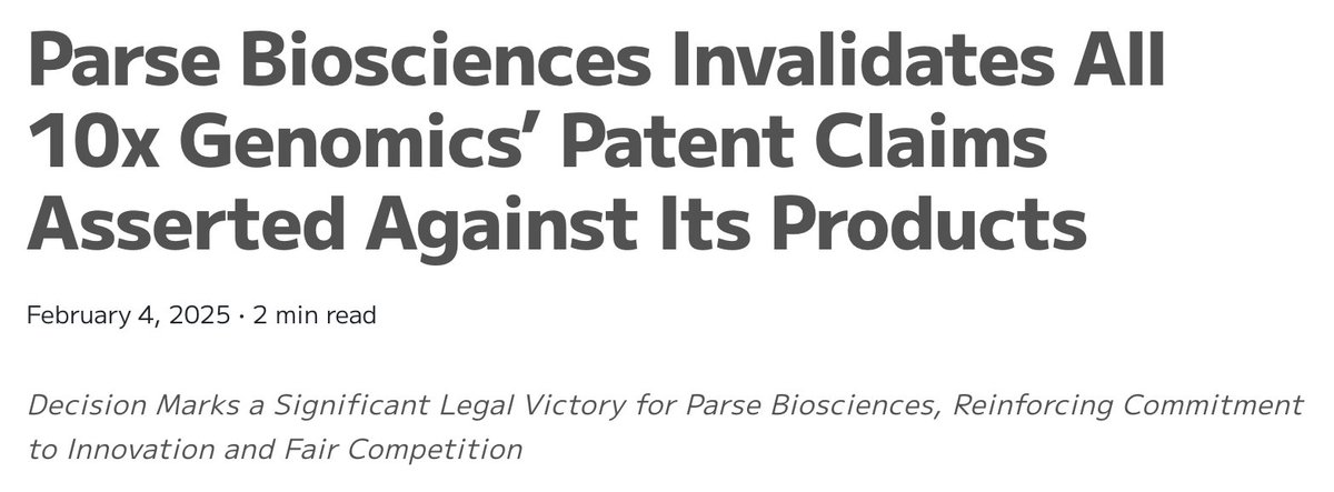 A big win for Parse, our customers, and the research community! Filing meritless lawsuits is not the way. Very proud of our team at Parse, and I’m looking forward to sharing more exciting science, partnerships, and product news over the coming weeks and months!