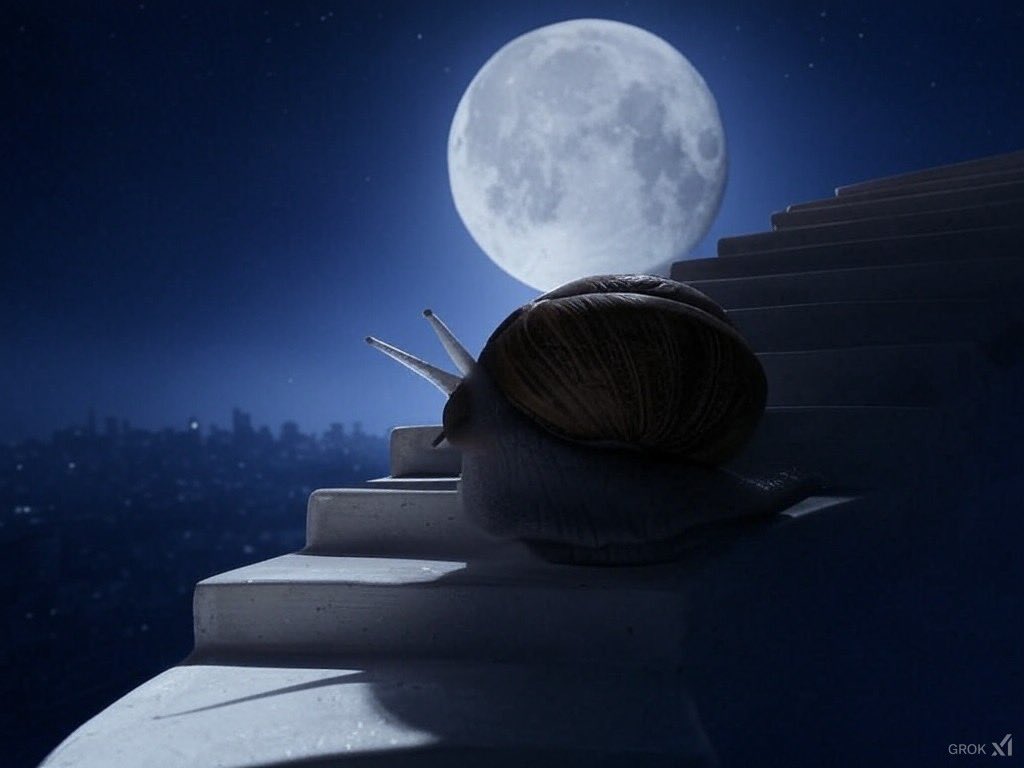 elonssnailgary's tweet photo. "When you're slow but your dreams are out of this world. 🌌🐌  $GARY https://t.co/Xat0gtqpJB