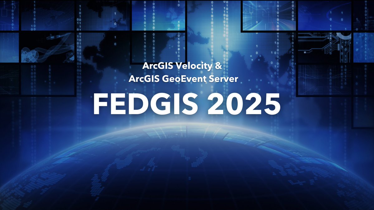 ArcGISOnline's tweet image. Join us at #FedGIS2025 to learn about advancements in #ArcGISVelocity, an extension for #ArcGISOnline, that brings powerful real-time capabilities for ingesting, analyzing, and disseminating critical information. Check out the real-time GIS sessions: ow.ly/pLKF50UST3q