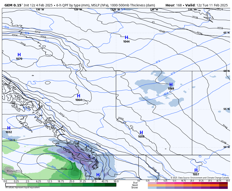 50ShadesofVan's tweet photo. The pattern supports another 2-3 major South Coast snow events over the next 10 days. #BCStorm #BCSnow https://t.co/xbhA8hv0x4
