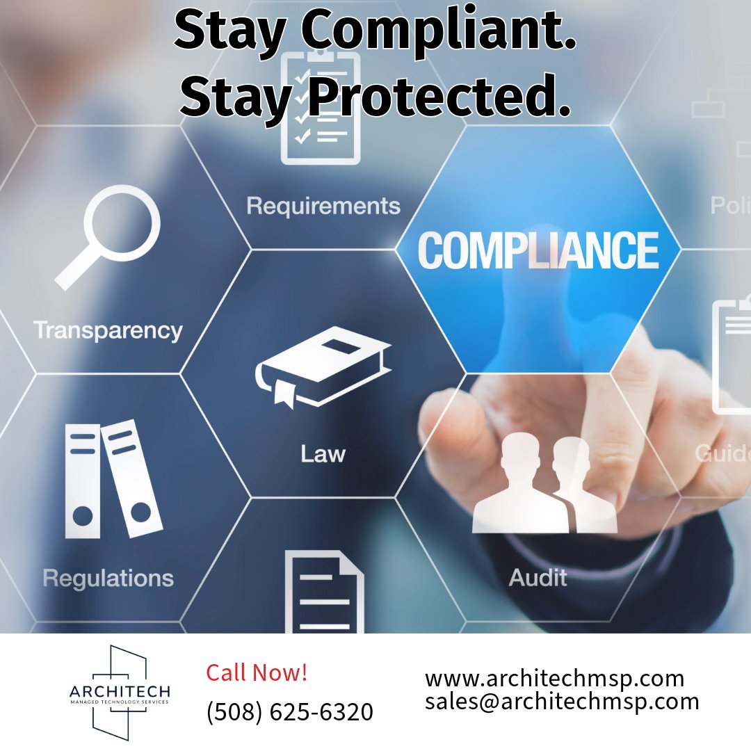 ArchitechLC's tweet image. 📜 Stay Compliant. Stay Protected. 🛡️

Stay ahead of risks with Architech’s compliance &amp;amp; security solutions.

📩 Let’s talk: architechmsp.com | Email: sales@architechmsp.com

#StayCompliant #DataProtection #RegulatoryCompliance #BusinessSecurity #ArchitechMSP