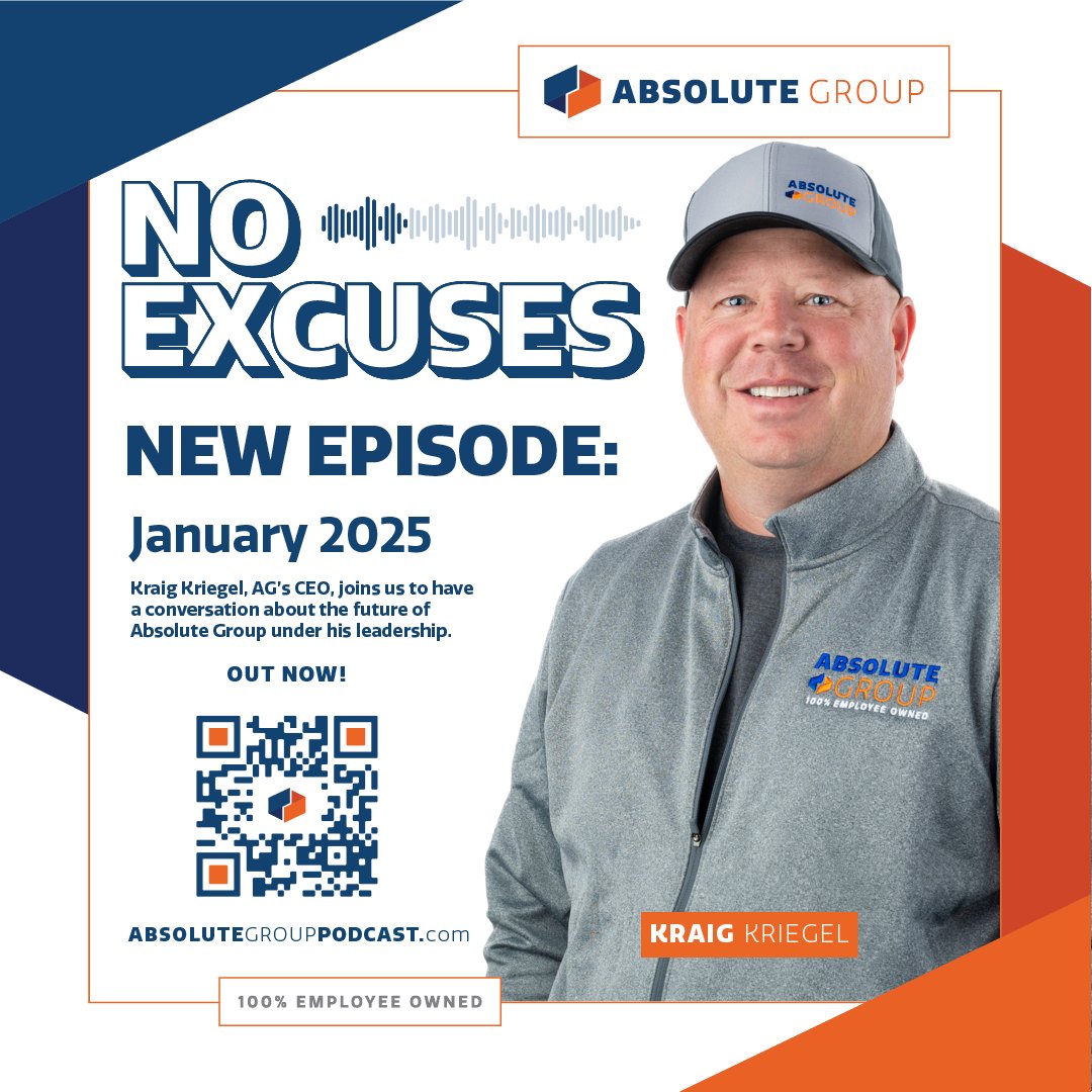 🚨 New Episode Alert! 🚨

Our CEO, Kraig Kriegel, joins the No Excuses podcast to share his vision for the future of Absolute Group. Don't miss this inside look at what's ahead!

🎧 Listen now on Apple Podcasts or at AbsoluteGroupPodcast.com.