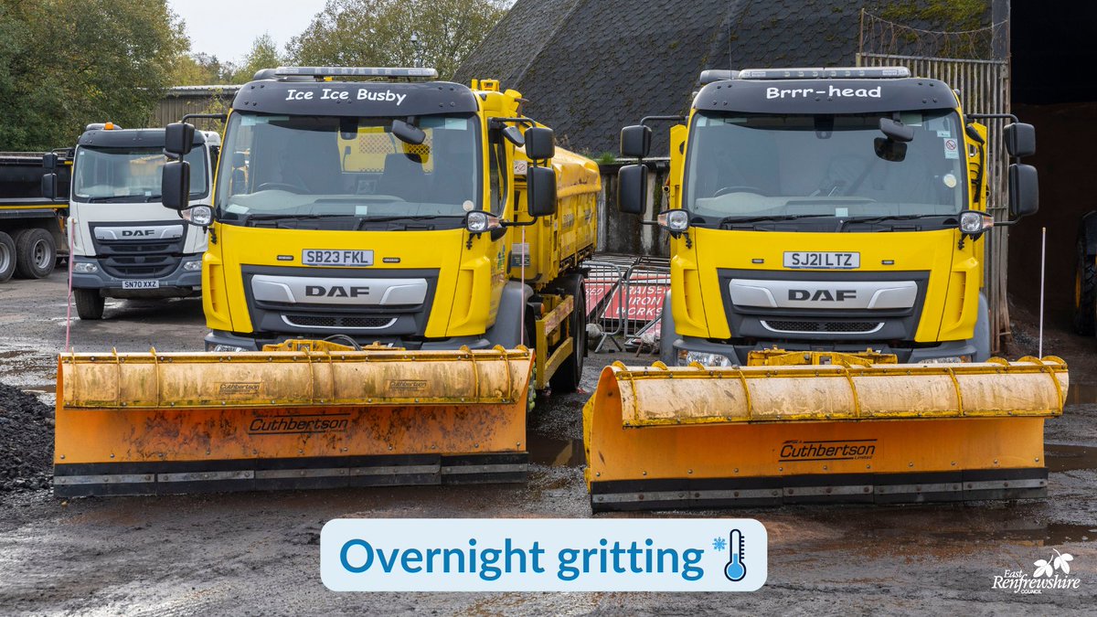 Road surface temperatures will be crossing freezing overnight so our gritters will be out treating priority routes from 3am.

Priority routes details, and find your nearest grit bin at: orlo.uk/nzxAW