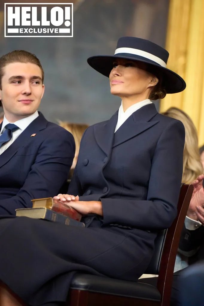MELANIAJTRUMP's tweet image. This photo is so adorable, Barron looks so proud of his mom 🥹🥰❤️