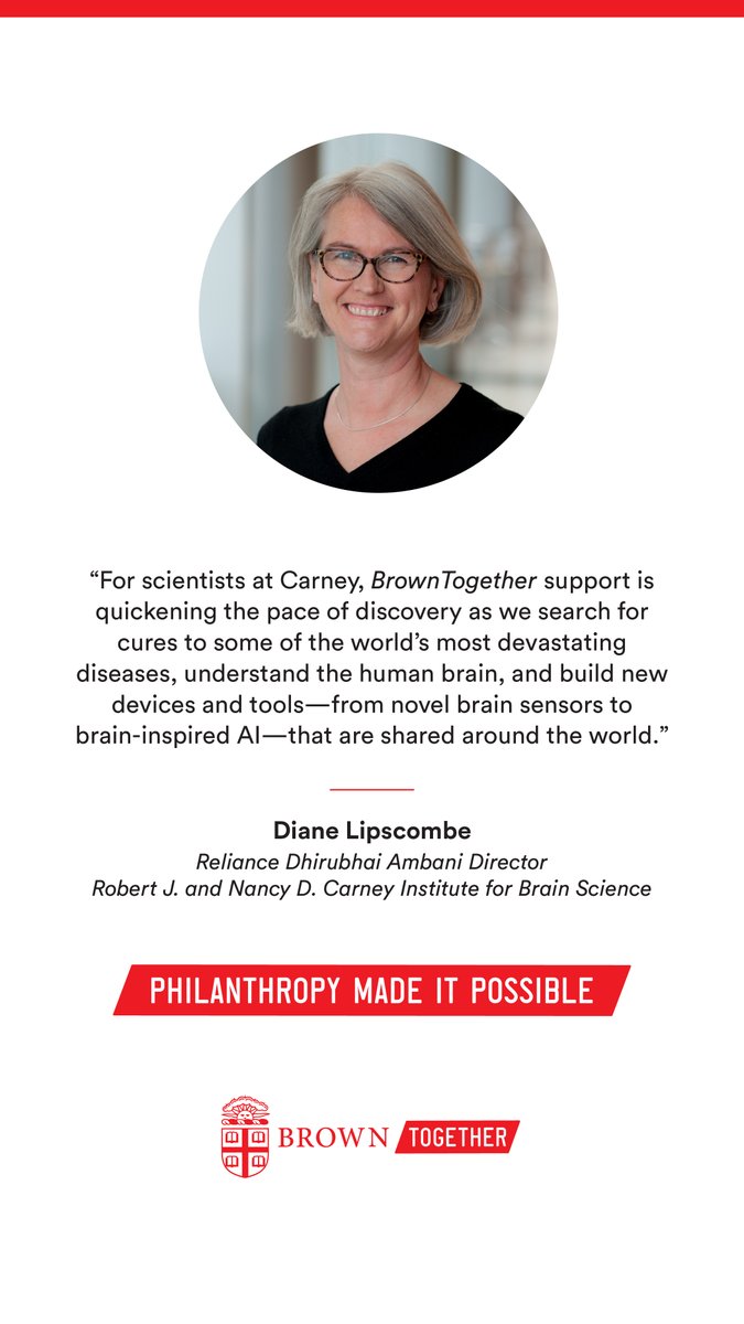 Carney Institute for Brain Science (@carneyinstitute) on Twitter photo BrownTogether, the largest comprehensive fundraising campaign in <a href="/BrownUniversity/">Brown University</a> history, raised $259.2 million for <a href="/CarneyInstitute/">Carney Institute for Brain Science</a>. Thank you donors. Your gifts are making a positive, profound difference.
Read more: bit.ly/4aPrhOS
#PhilanthropyMadeItPossible⭐🧠 BrownTogether, the largest comprehensive fundraising campaign in <a href="/BrownUniversity/">Brown University</a> history, raised $259.2 million for <a href="/CarneyInstitute/">Carney Institute for Brain Science</a>. Thank you donors. Your gifts are making a positive, profound difference.
Read more: bit.ly/4aPrhOS
#PhilanthropyMadeItPossible⭐🧠