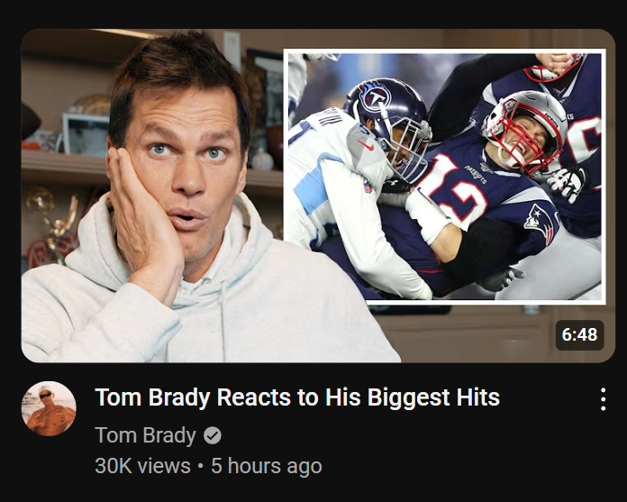 bonyromo's tweet photo. the best qb of all time is doing youtube reaction faces society is collapsing https://t.co/Q14mU4Qt8A