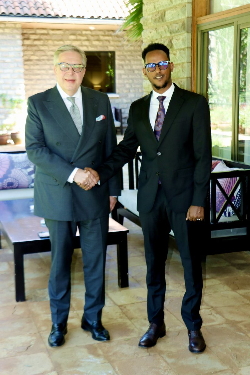 HonSayidAli's tweet photo. Great meeting with H.E. Ambassador Pirkka Tapiola, Finland’s Ambassador to Somalia, Kenya, Uganda, Seychelles, and Eritrea. 

We had a productive discussion on strengthening diplomatic ties and cooperation.
#Diplomacy #SomaliaFinlandRelation https://t.co/15CExMbFsM