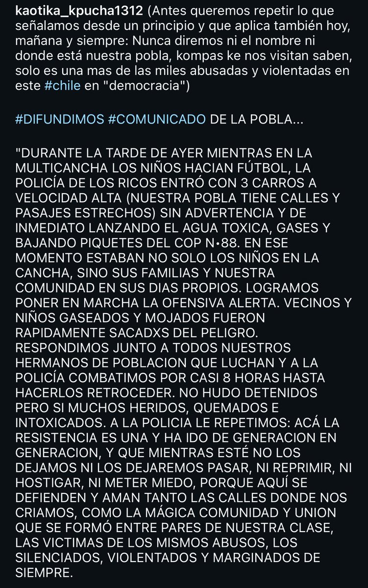 Rebelde_1312's tweet photo. #Comunicado de nuestra población respecto al hostigamiento y agresiones de los #pacosculiaos ocurridos el 2 de enero de 2025. #Yutabastarda te achicamos la kalle donde sea🔥 #arribalxsqueluchan #lapoblasedefiende #primeralinea #kaotikakpucha1312 https://t.co/OB9p0900BQ