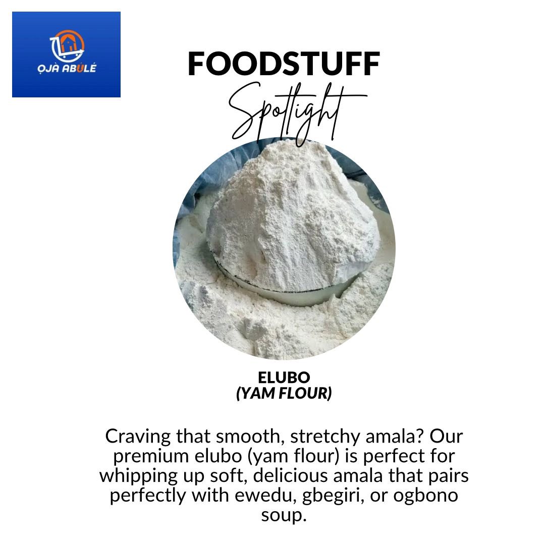 OjaAbule's tweet photo. Foodstuff Spotlight: Elubo (Yam Flour)

Are you craving that soft, stretchy amala just like back home?

Our premium elubo (yam flour) is perfect for whipping up smooth, delicious amala that pairs beautifully with ewedu, gbegiri, or ogbono soup. https://t.co/D7EekfYpmd