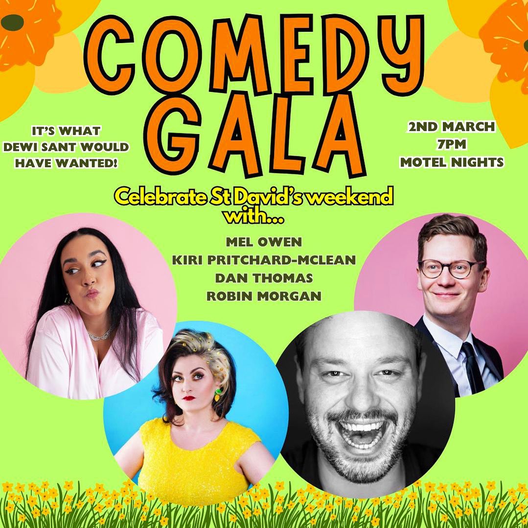 Mel Owen (@melowencomedy) on Twitter photo In 🌼CARDIFF🌼 and want to celebrate St David’s weekend the way Dewi Sant would’ve wanted?
Join <a href="/kiripritchardmc/">Kiri Pr'chard-McLean</a> <a href="/ItsDanThomas/">Dan Thomas</a> <a href="/robinjaymorgan/">Robin Morgan</a> and I at this ✨Comedy Gala✨ where we’ll be celebrating all things Welsh (albeit in English) 🥳
🎟️ : eventbrite.co.uk/e/st-davids-we… In 🌼CARDIFF🌼 and want to celebrate St David’s weekend the way Dewi Sant would’ve wanted?
Join <a href="/kiripritchardmc/">Kiri Pr'chard-McLean</a> <a href="/ItsDanThomas/">Dan Thomas</a> <a href="/robinjaymorgan/">Robin Morgan</a> and I at this ✨Comedy Gala✨ where we’ll be celebrating all things Welsh (albeit in English) 🥳
🎟️ : eventbrite.co.uk/e/st-davids-we…